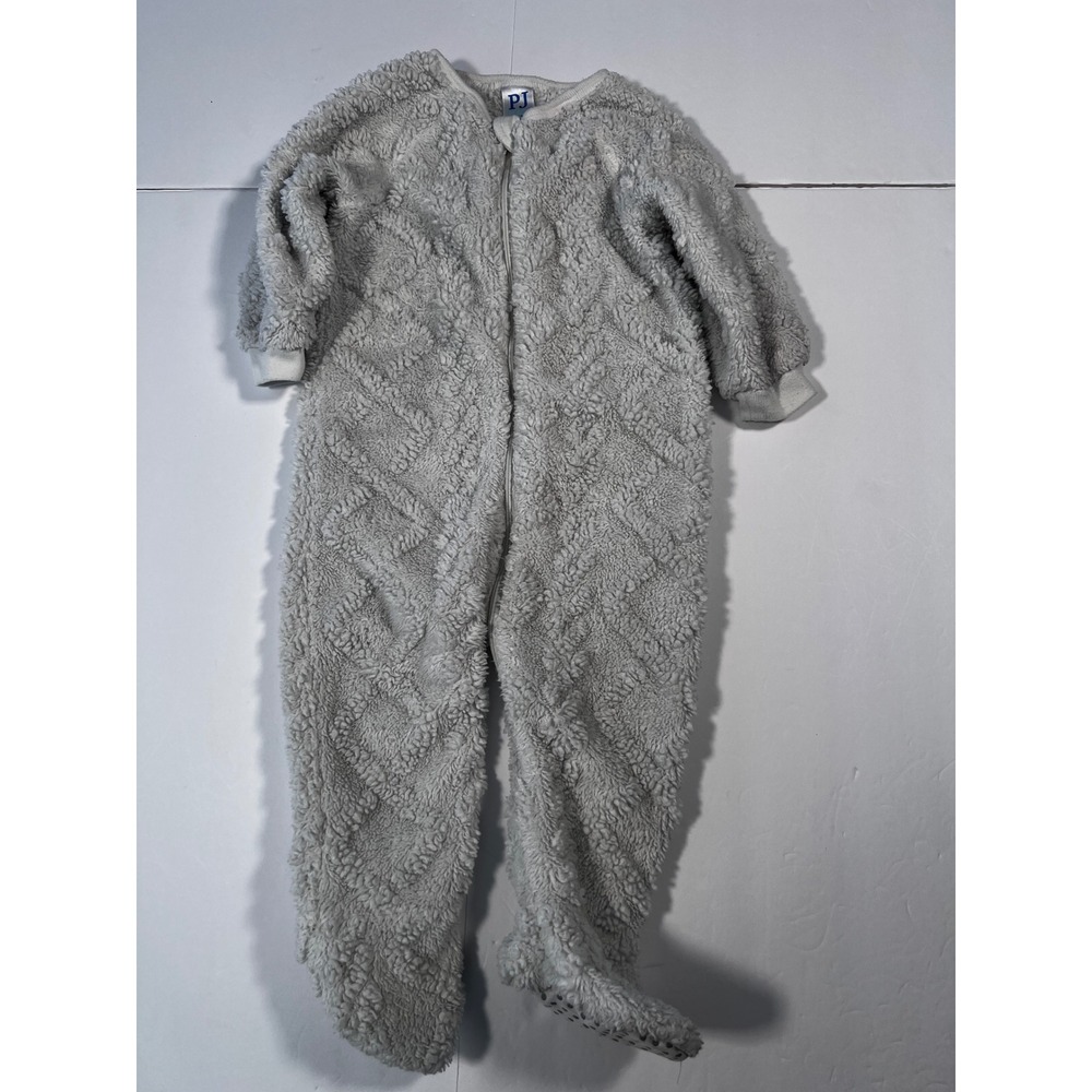 Childrens Place Gray Sherpa Fleece Footed Sleeper Pajamas 18-24M